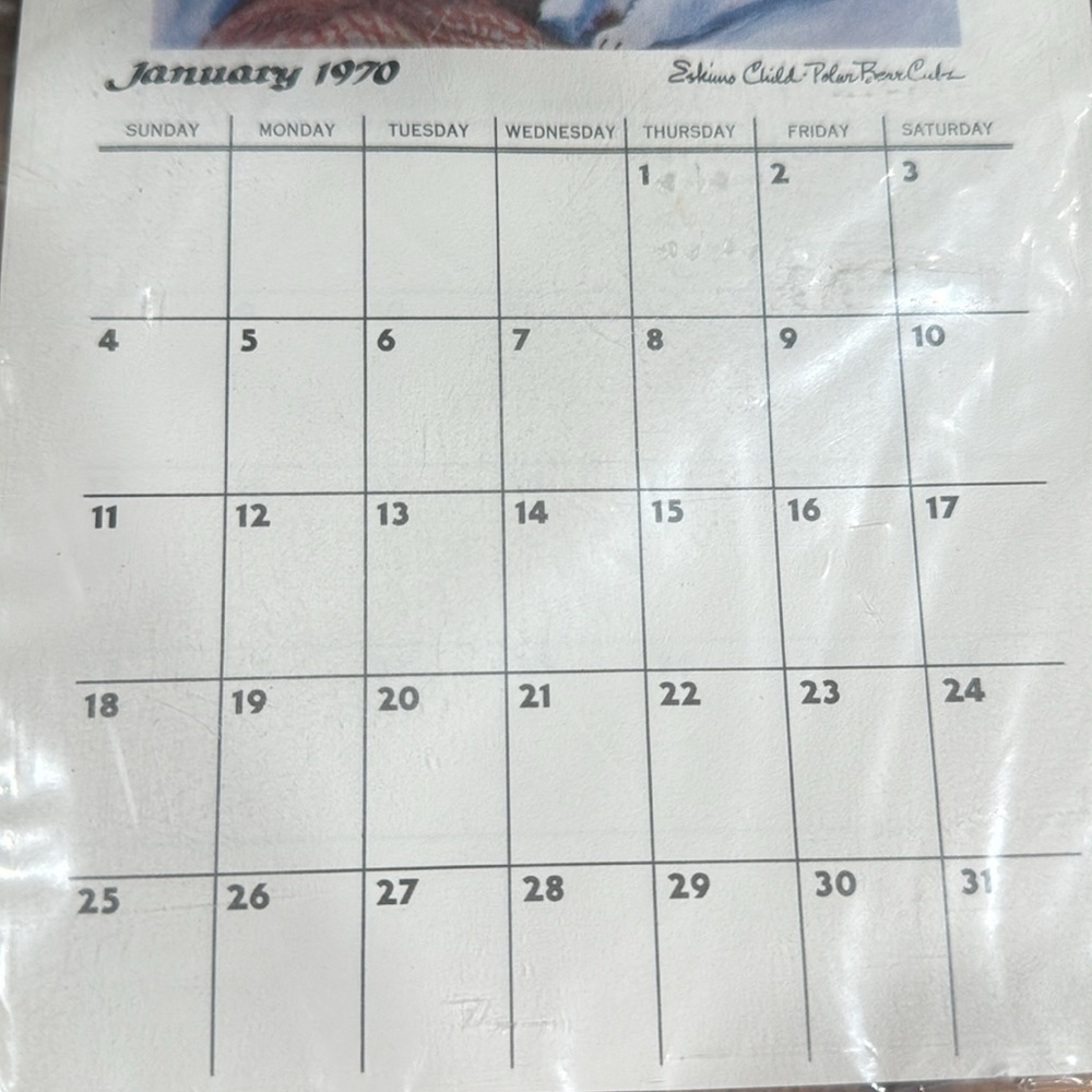 New in Plastic 1970 Original Paintings of Alaska Calendar - Picture 3 of 7